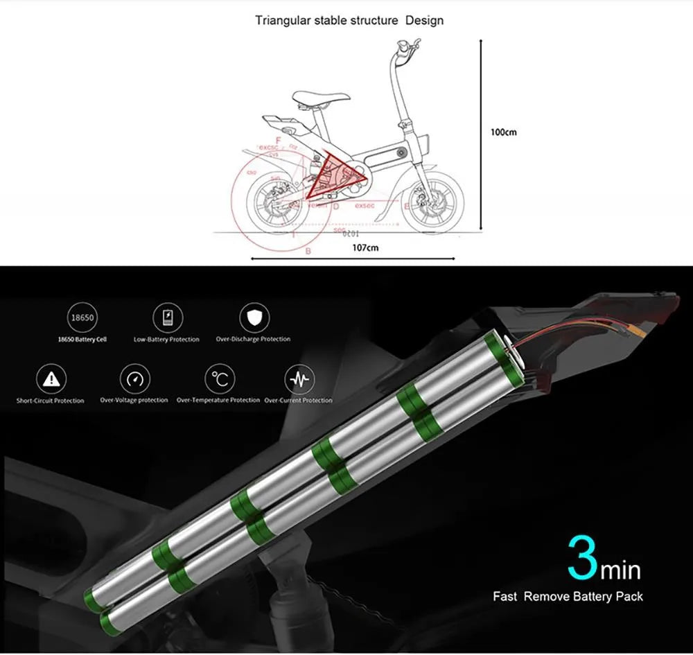 Mini léger et pliant vélo électrique