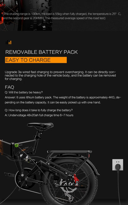 vélo léger et pliant électrique avec double moteur