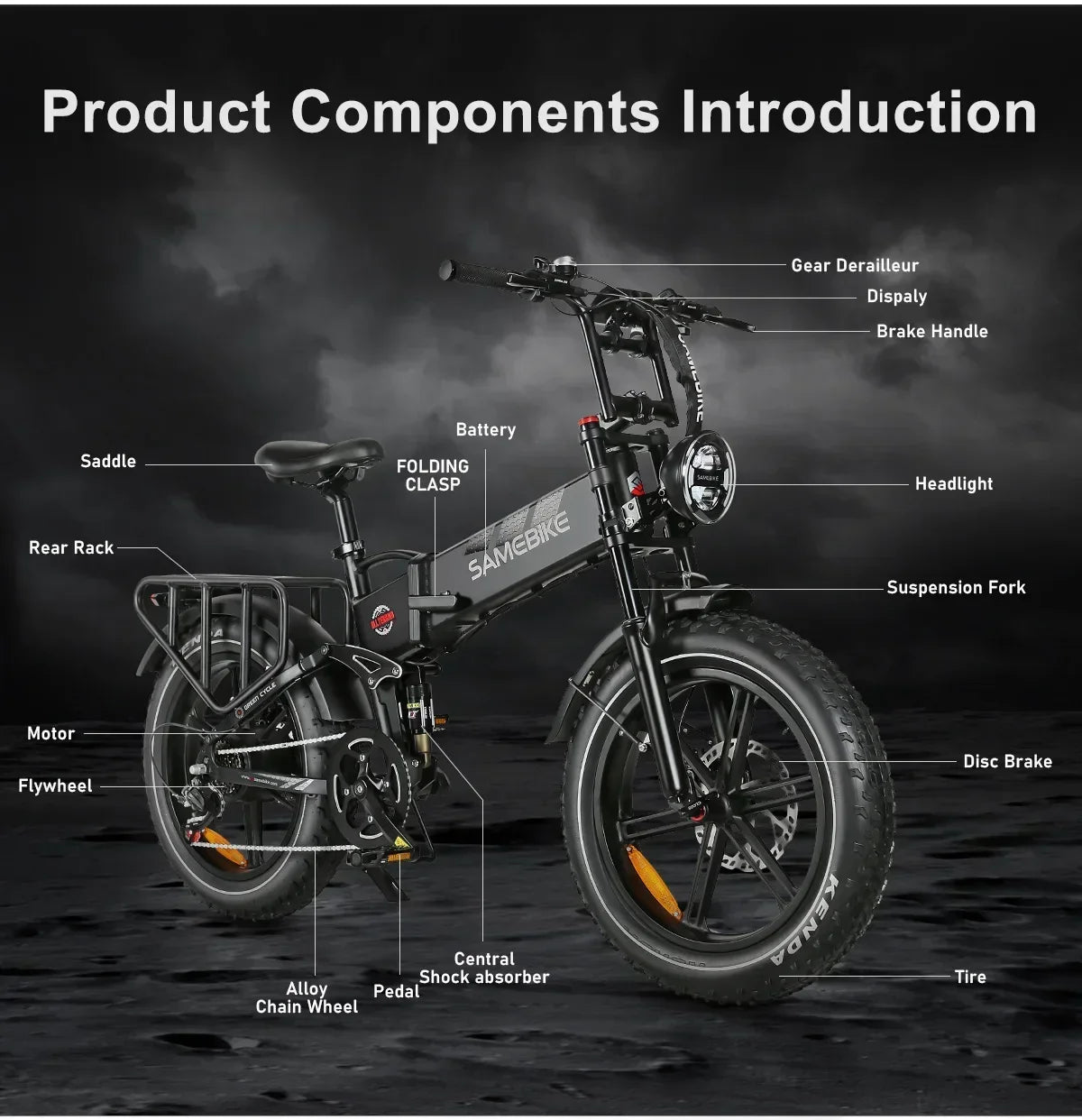Vélo électrique léger et pliant avec Moteur 48V17AH