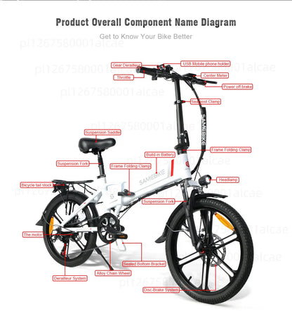 Vélo électrique léger et pliant mini 48V