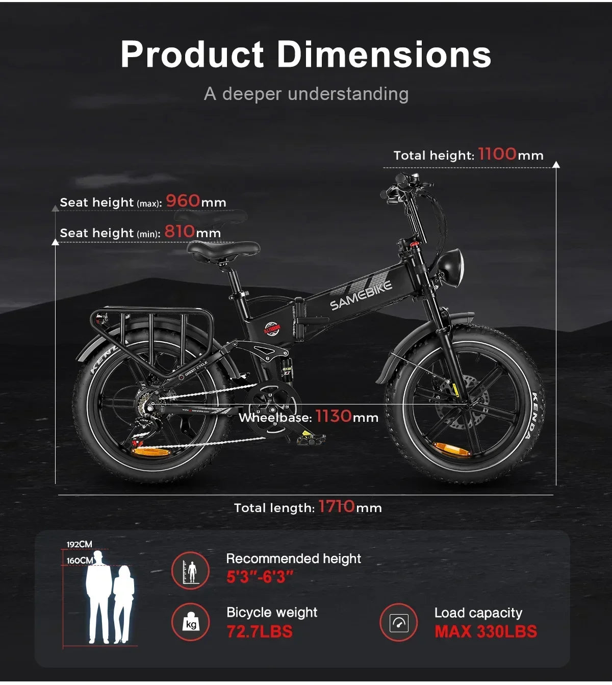 Vélo électrique léger et pliant avec Moteur 48V17AH